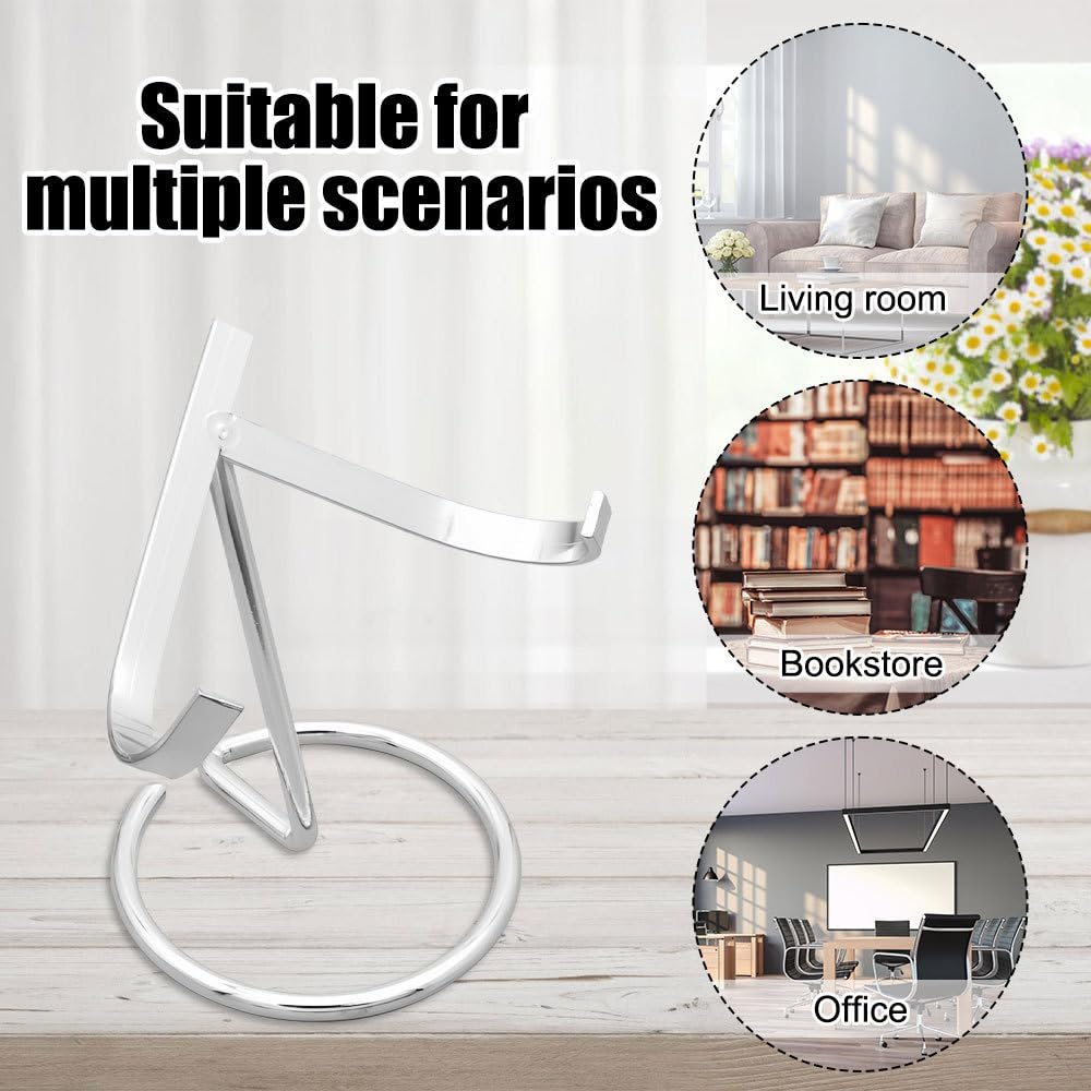 BDKMMS Crystal Display Stand, 4Pcs Metal Crystal Heart Stones Ball Holder Mineral Specimen Easel Holder for Geodes Agate Fossils Plates Collection
