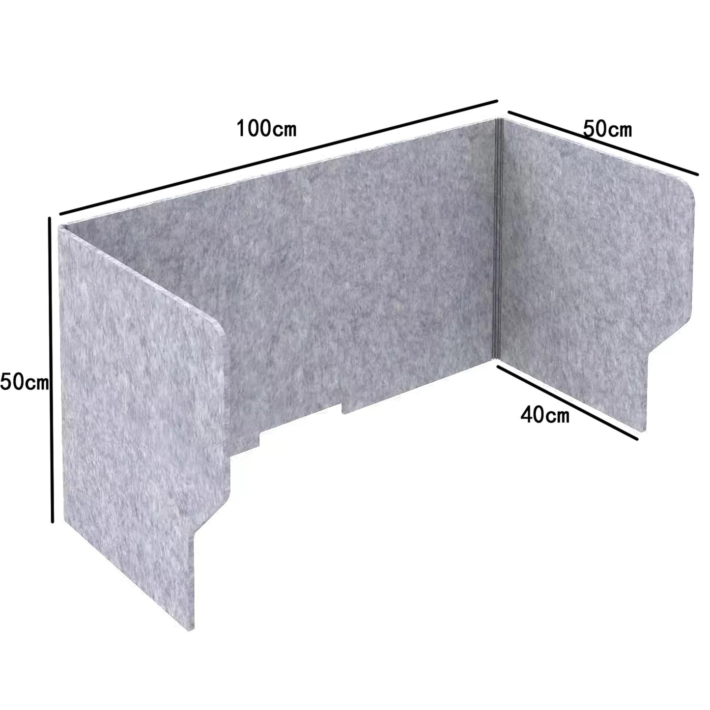 100cm Gray Felt Desk Privacy Divider Panel - 100cm Foldable Classroom Desk Partition Shields -Desktop Separator Panel