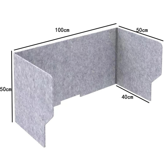 100cm Gray Felt Desk Privacy Divider Panel - 100cm Foldable Classroom Desk Partition Shields -Desktop Separator Panel
