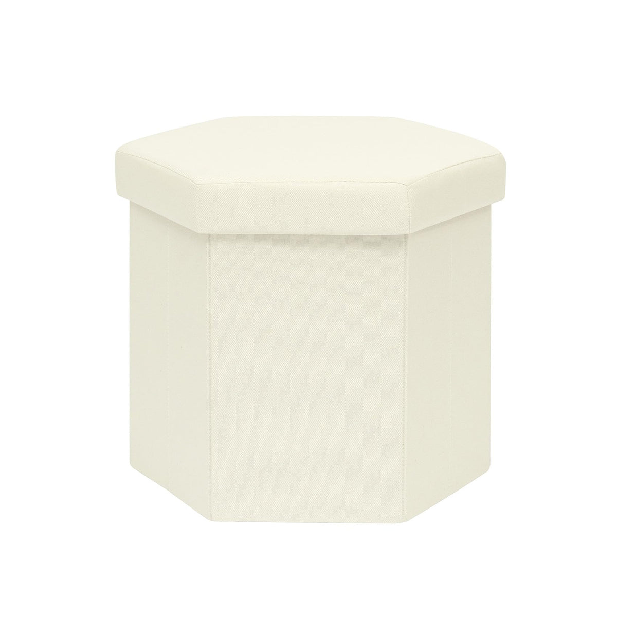 Bonlife Folding Storage Ottoman Hexagonal, Footrest with Toy Ches Box, 43cm
