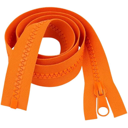 30" 76cm Orange Chunky Zip - Heavy-Duty Open-Ended Separating