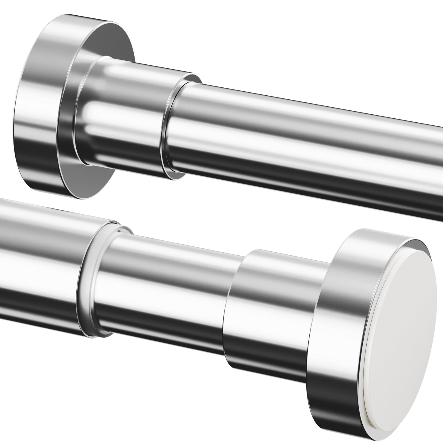 Telescopic Clothes Rail, Extendable Curtain Rod 72-145CM, φ25mm, No Drill Adjustable Spring Rod for Window Bathroom Bedroom, Silver
