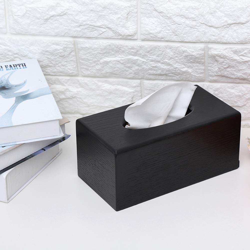 Tissue Box Rectangular Paper Holder Organizer Natural Wood Facial Tissue Paper Box Cover Rack for Bathroom Vanity Counter Tops Bedroom Dressers Night