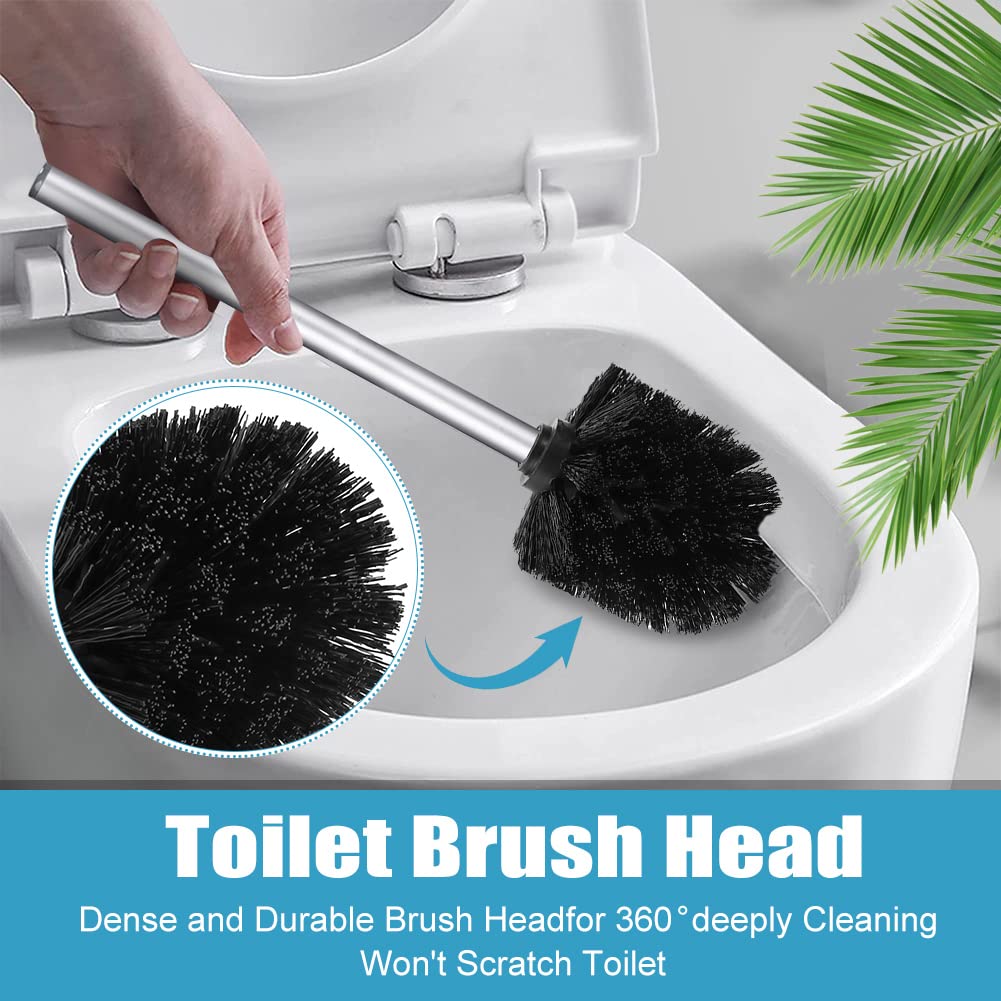 Toilet Brush, 2Pcs Toilet Bowl Brush Replacement Head Plastic Universal Toilets Bowl Brushs Heads Cleaning Brushes for Brush rods with a Diameter of