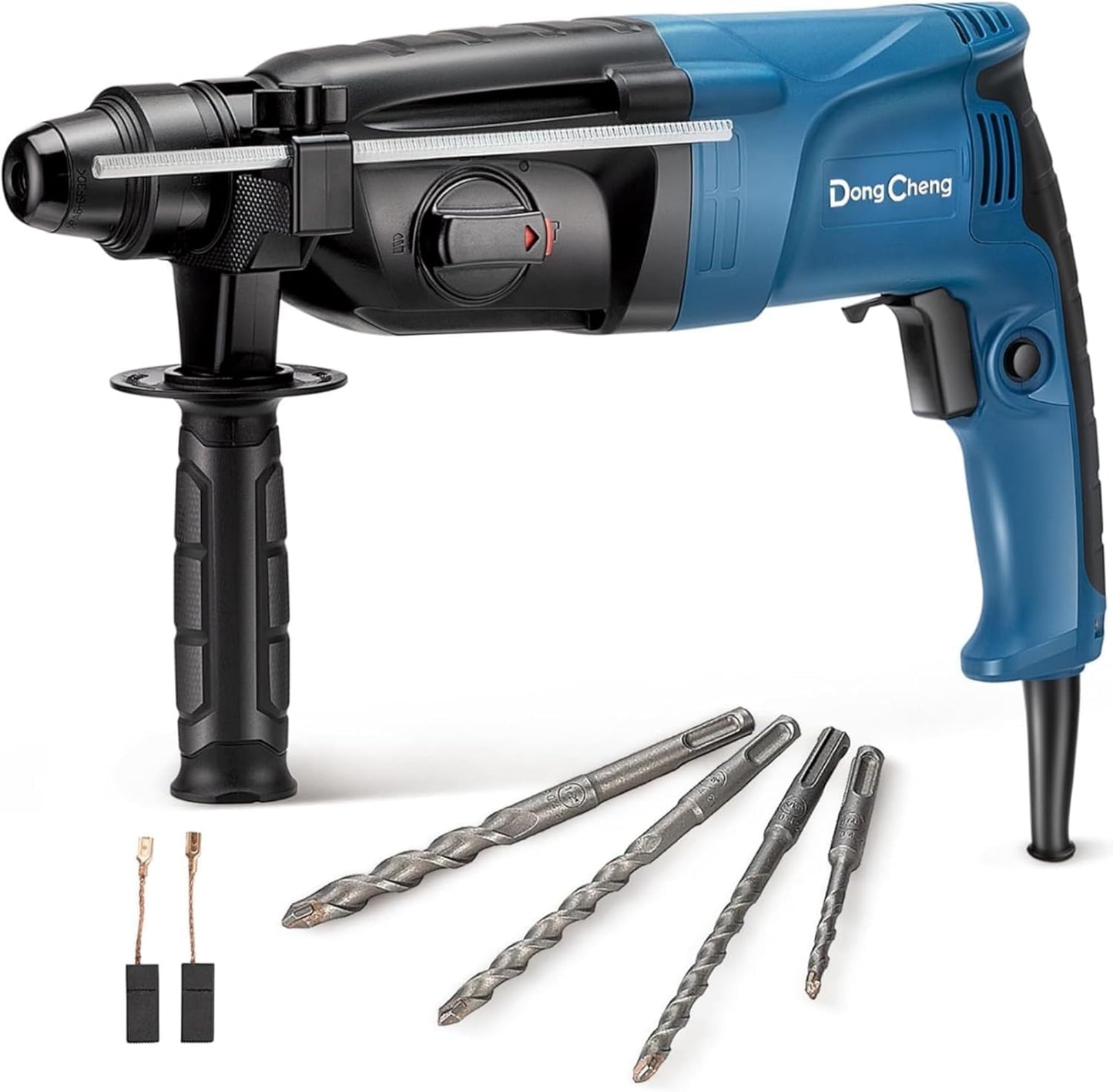 DongCheng 1 Inch SDS-PLUS 6.7AMP Corded Rotary Hammer Drill for Concrete/Masonry with 4pcs SDS Plus Drill Bits