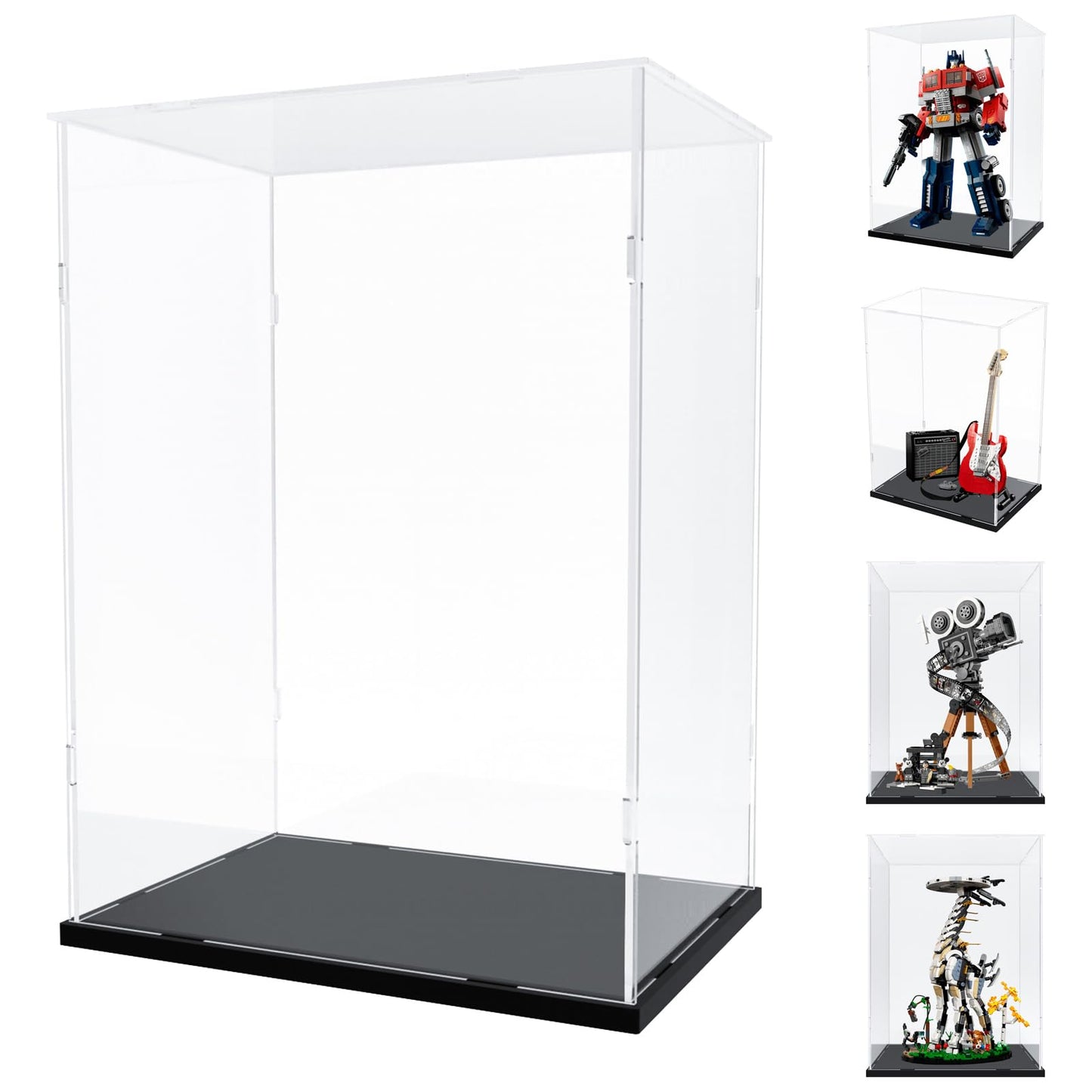 Nynelly Acrylic Display Case for Lego Optimus Prime 10302 for Lego C3PO 75398 Models Figures - Assemble Dustproof Thickened Clear Display Box Cabinet