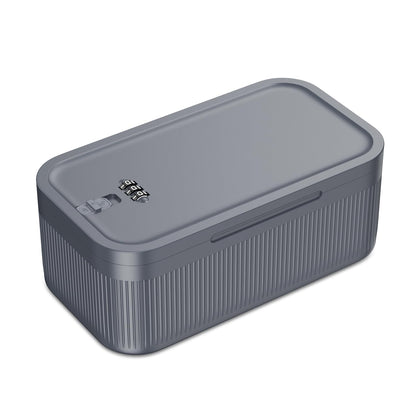 Ankilo Lockable Storage Box with Code, Portable Lock Box Medicine, Grey