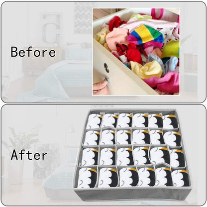 Yorgewd 2 Pack Drawer Organisers Foldable Drawer Dividers Storage Box