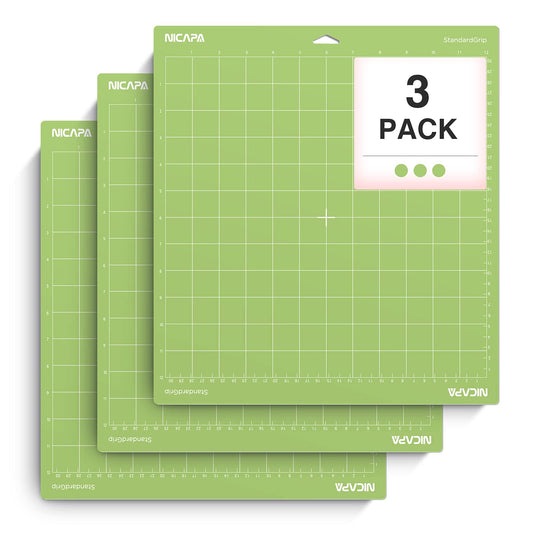 Nicapa Replacement Standardgrip Cutting Mat for Cricut Maker /Explore 3/Air 2/Air/One[12x12 inch,3pack] Adhesive Replacement Accessories Cutting Matts