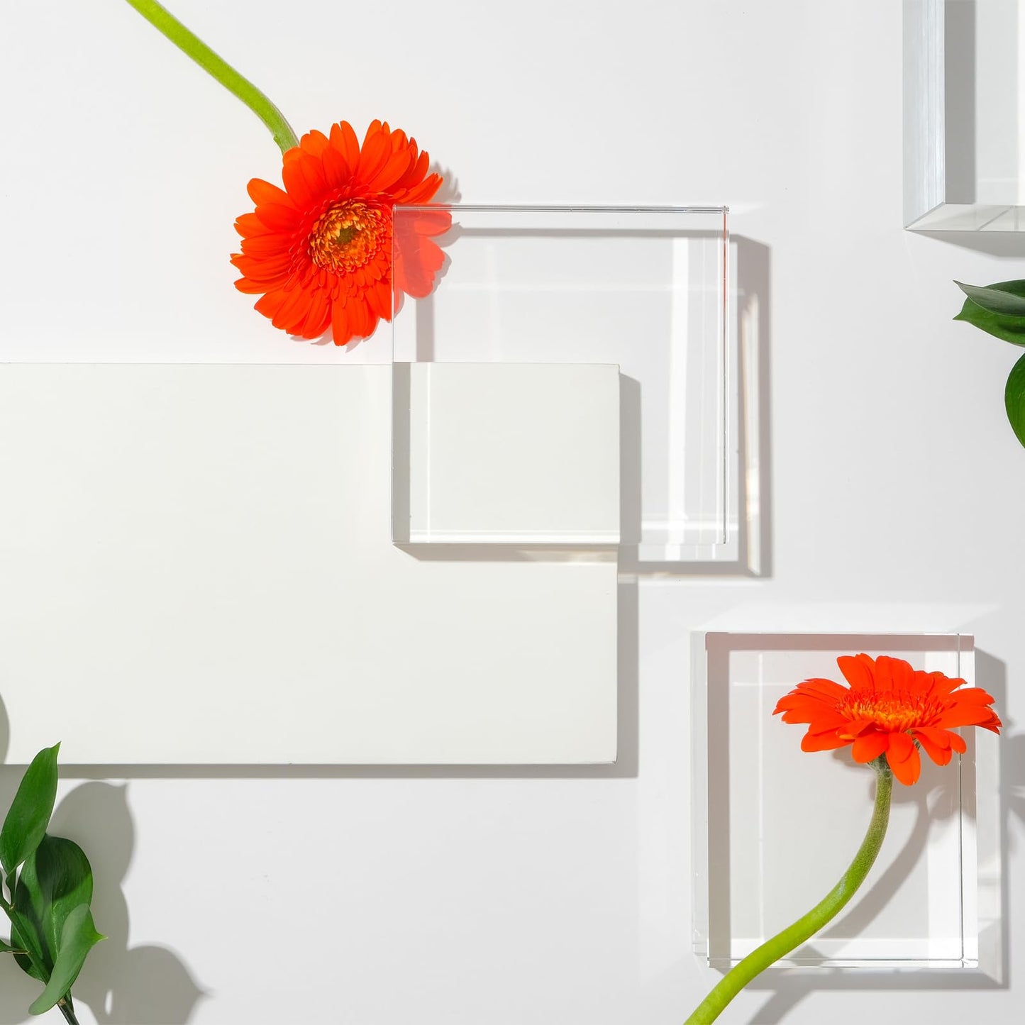 sourcing map 2pcs Acrylic Cylinder Display Blocks, 60 x 100 mm/2.4" x 3.9" Clear Jewelry Display Base Polished Cube Riser Stand Display Holder Base