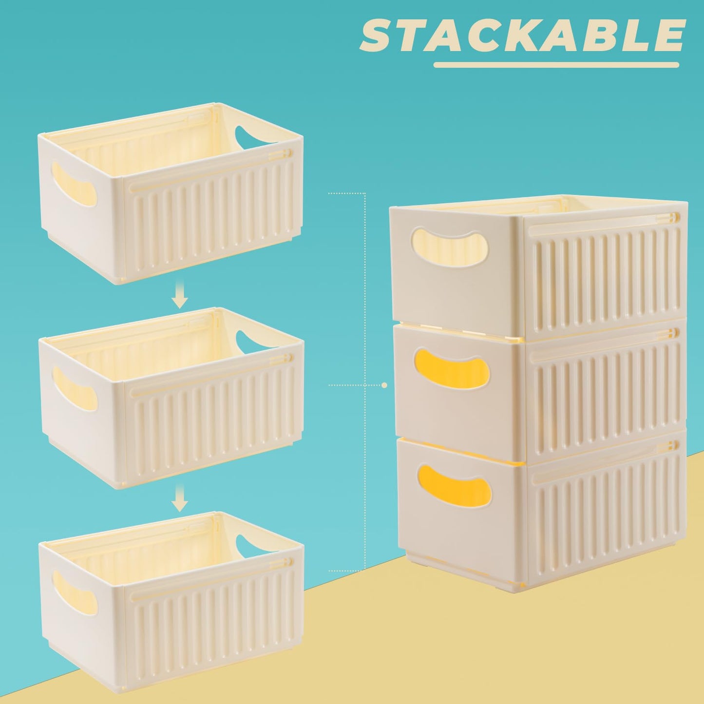 ZLLkeji Plastic Storage Baskets adjustable Cupboard Organizer Basket Storage Bin for Kitchen, Cupboard, Office, Bathroom