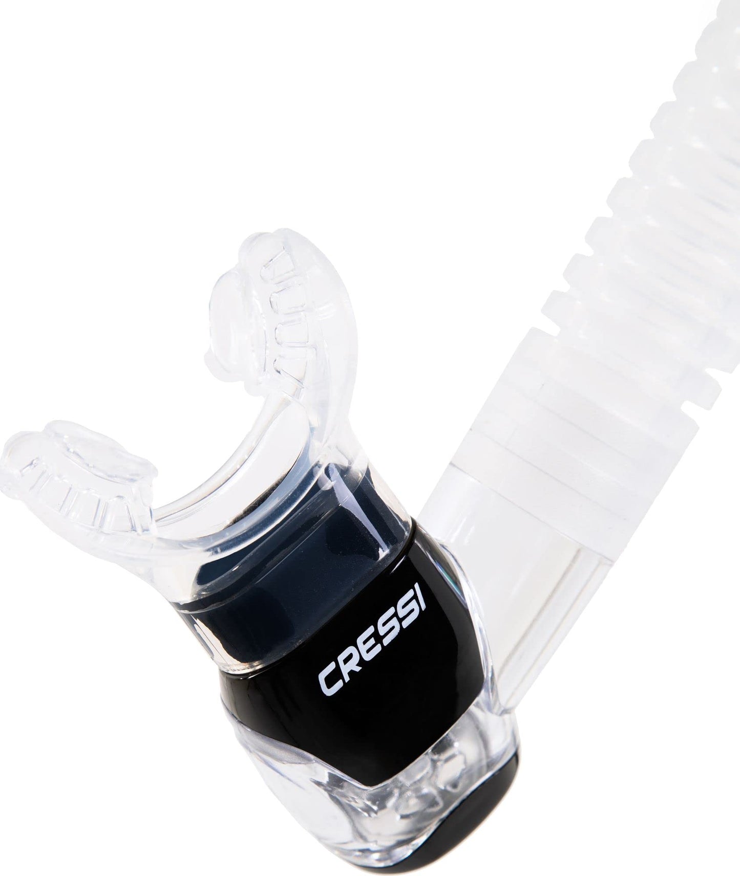 Cressi Itaca Ultra Dry Snorkel - Snorkel Dry for Free Diving and Snorkeling, Black/Black, One Size, Unisex Adult