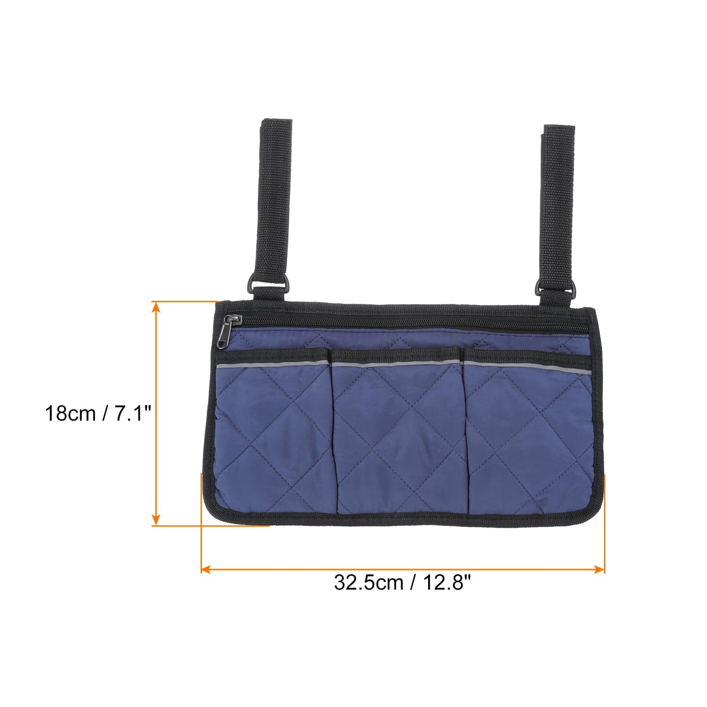 PATIKIL Beach Chair Armrest Bag, Waterproof Beach Chair Hanging Storage Pouch Arm Rest Magazine Snack Bag with 4 Pockets for Camping Outdoor