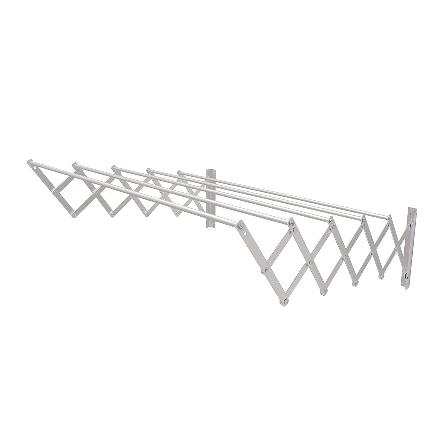 Amig Extendable Clothes Airer for The Wall | Highly Durable Aluminium | Stainless Steel Screws | for Indoor and Outdoor Use | Easy Installation |