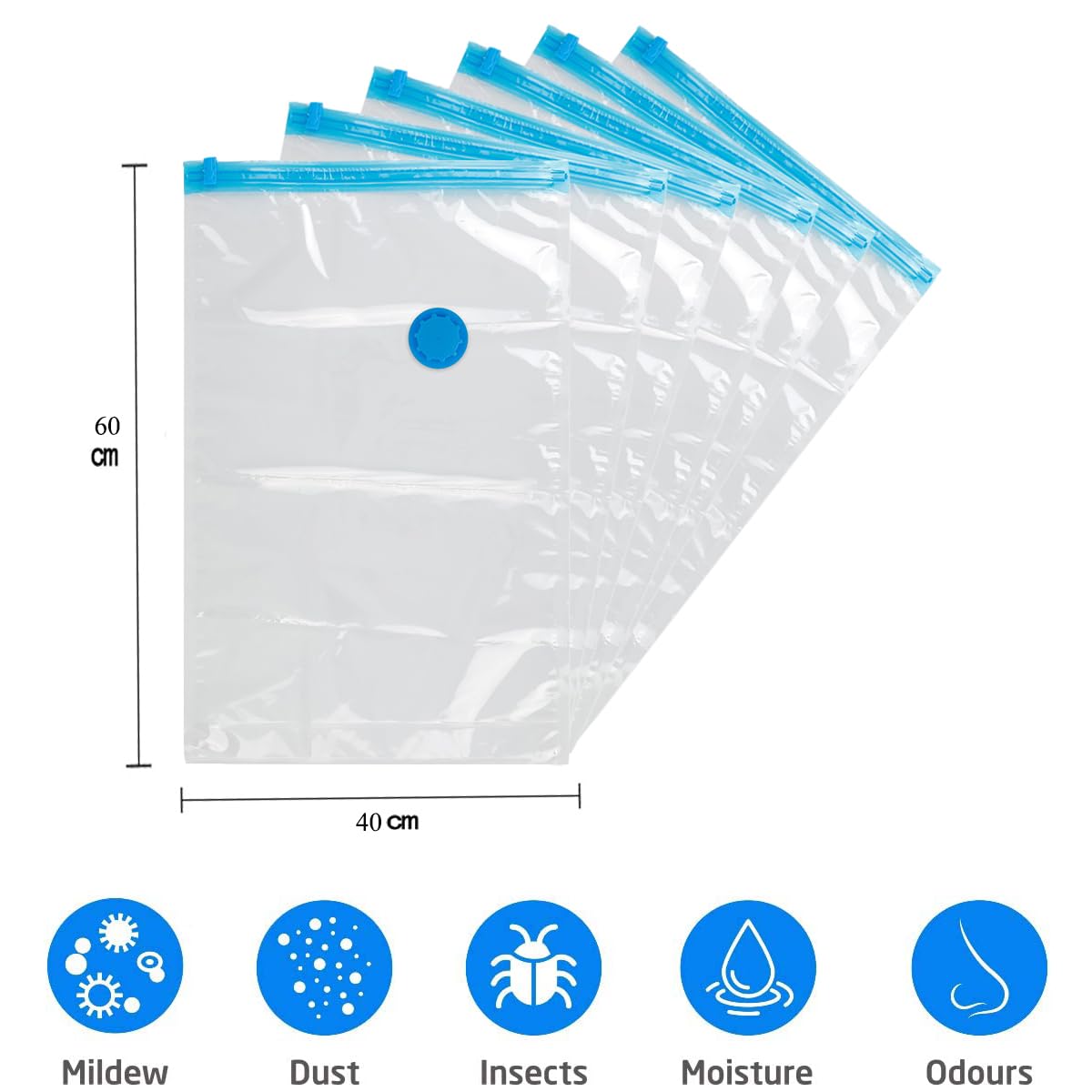 GQC Small Vacuum storage bags,6 pack Vacuum bags clothes,to store clothes and beddings,could save your space,dust-free,keep away from moisture