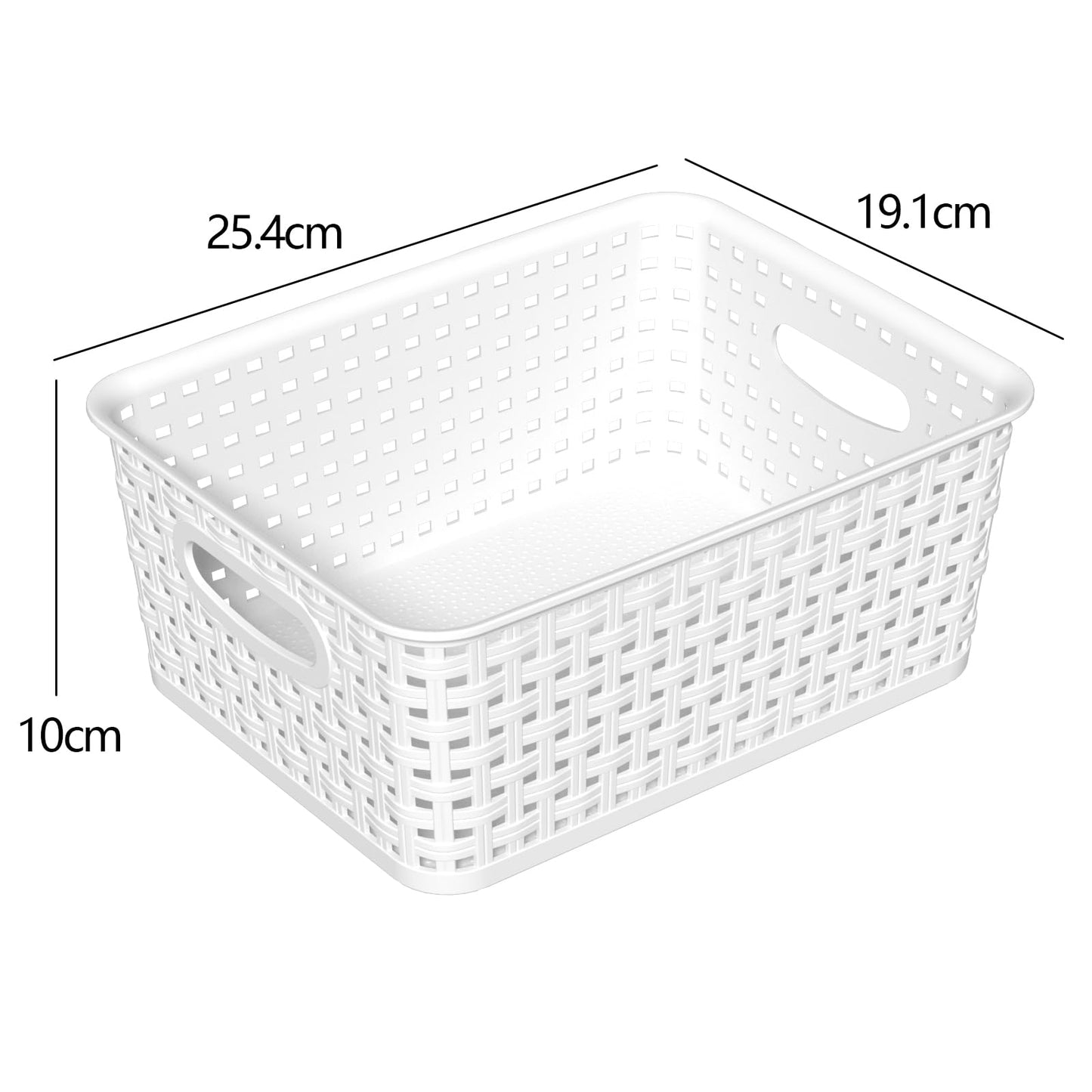 Tstorage Weave Organizer Plastic Storage Baskets, 6 Pack