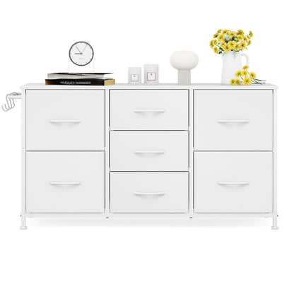 Modern Chest of Drawers 7-Drawer Storage Unit Bedroom White100x30x55cm