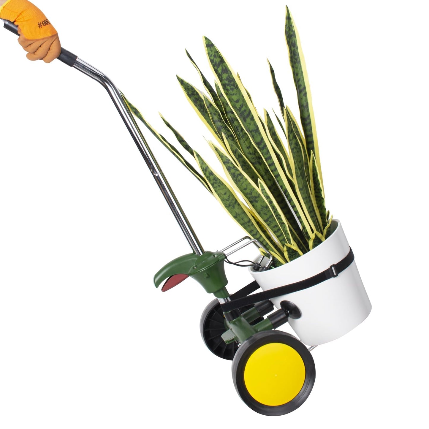 EZwoks Adjustable Plant Dolly with Wheels, Heavy Duty, Black, Fits Pots 8" to 30" High, Max 165 Lbs Weight Capacity, Garden/Living