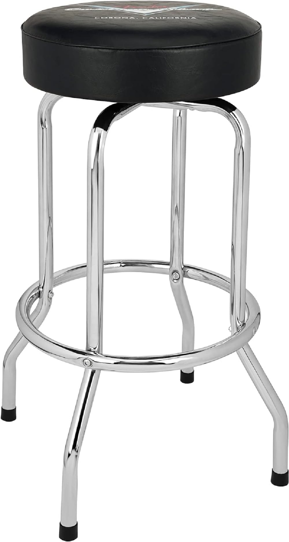 Fender Custom Shop Chevron Logo Barstool, Padded Swivel Seat, 30 In