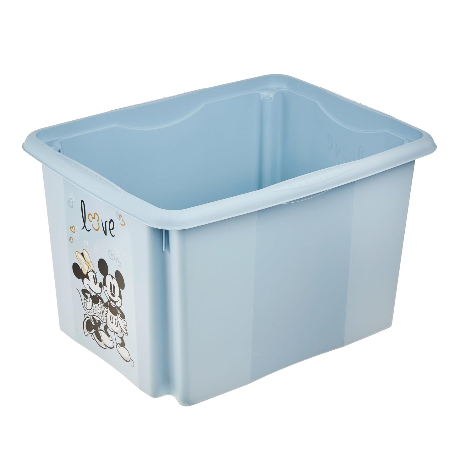 keeeper Karolina 2 x Mickey Storage Box with Lid, Rotating and Stackable, for Children, 30 L + 45 L, Cloudy Blue
