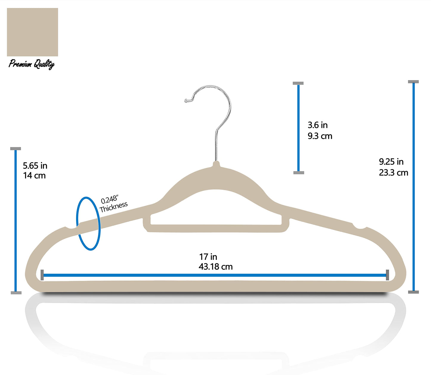 GVTECH Premium Velvet Hangers, [50 Pack] Non Slip and Heavy Duty Velvet Suit Hangers (45cm) with Tie Bar, 360° Swivel Hooks, Sturdy to hold Jumper