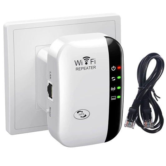 WiFi Booster, WiFi Extender Booster WiFi Repeater Covers Up to 3000 Sq.ft Internet Booster Wireless Internet Repeater with Ethernet Port, 1-Tap Setup,