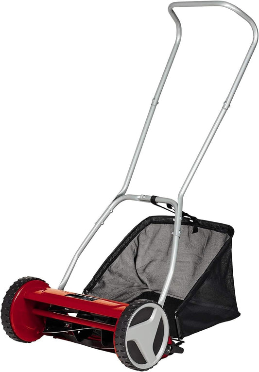 Einhell GC-HM 400 Hand Push Lawnmower -- Manual Lawn-Mower With 40cm Cutting Width, 27L Grass Box, 4 Cutting Height Levels -- Walk-Behind Lawn Mower