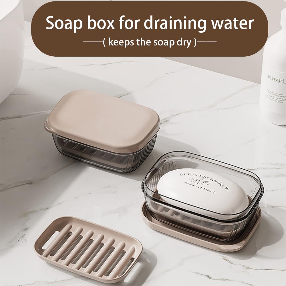 Travel Soap Case,Soap Holder,Soap Box with Lid Portable Soap Case,Sealed With Cover, Waterproof and Moisture-Proof for Traveling, Camping, Outdoor