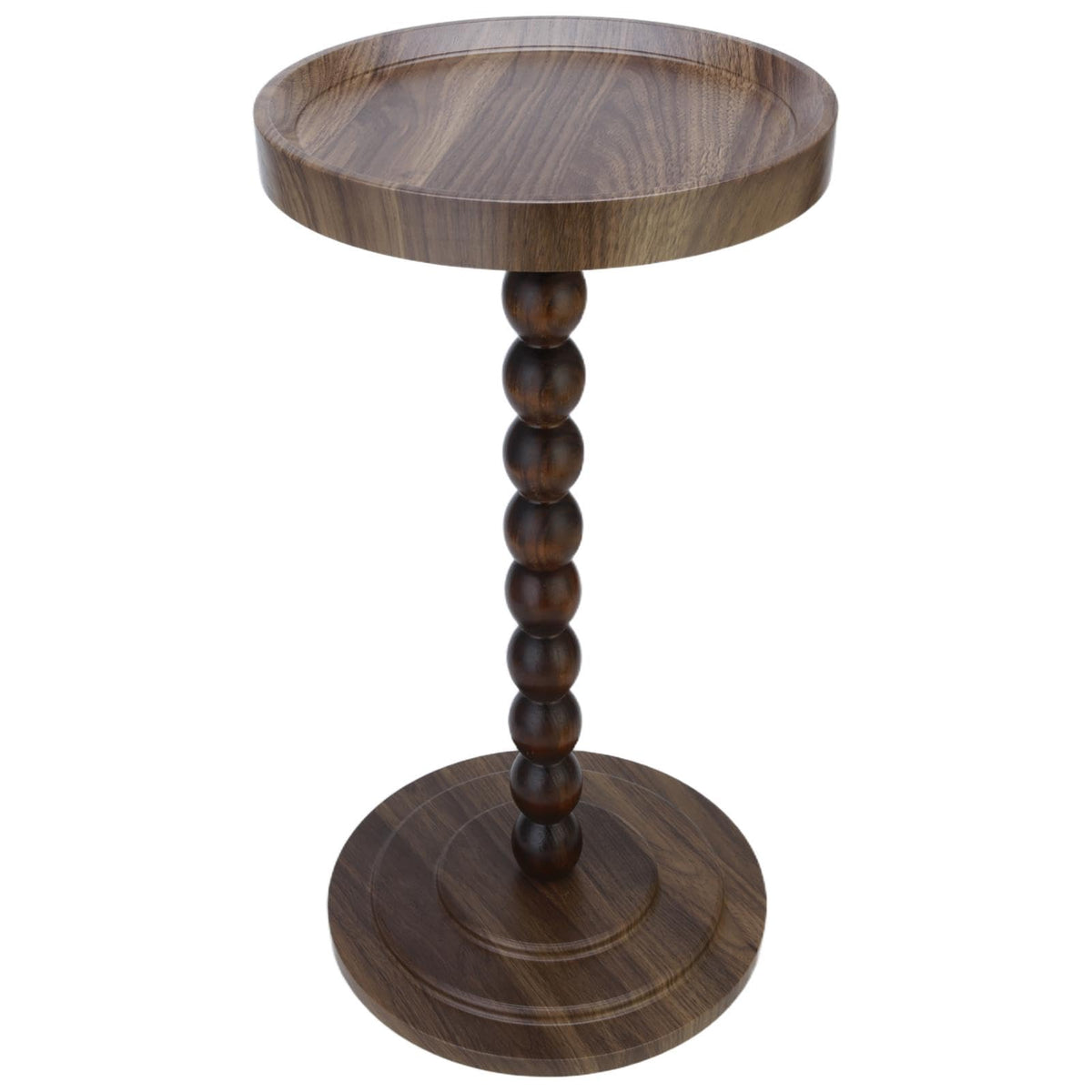 YYW Round Side Table, C Table End Tables for Sofa, Small Bedside Table Walnut