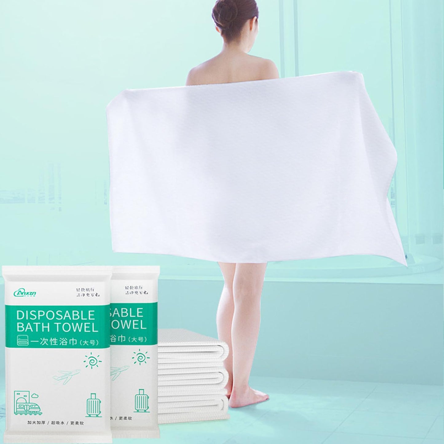 Disposable Bath Towel Bed Travel Camping Incontinence Spa Adult Hotel Shower DRy Throw Away Single Use Beach Bed Bath Extra Large Wet Wash For Adults