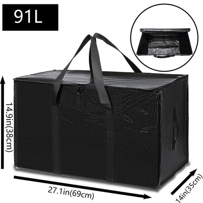 Mesiria Large Storage Bags, Heavy Duty Waterproof Clothes Storage Bag Box Moving Bag Moving Totes Moving Boxes 4, Black