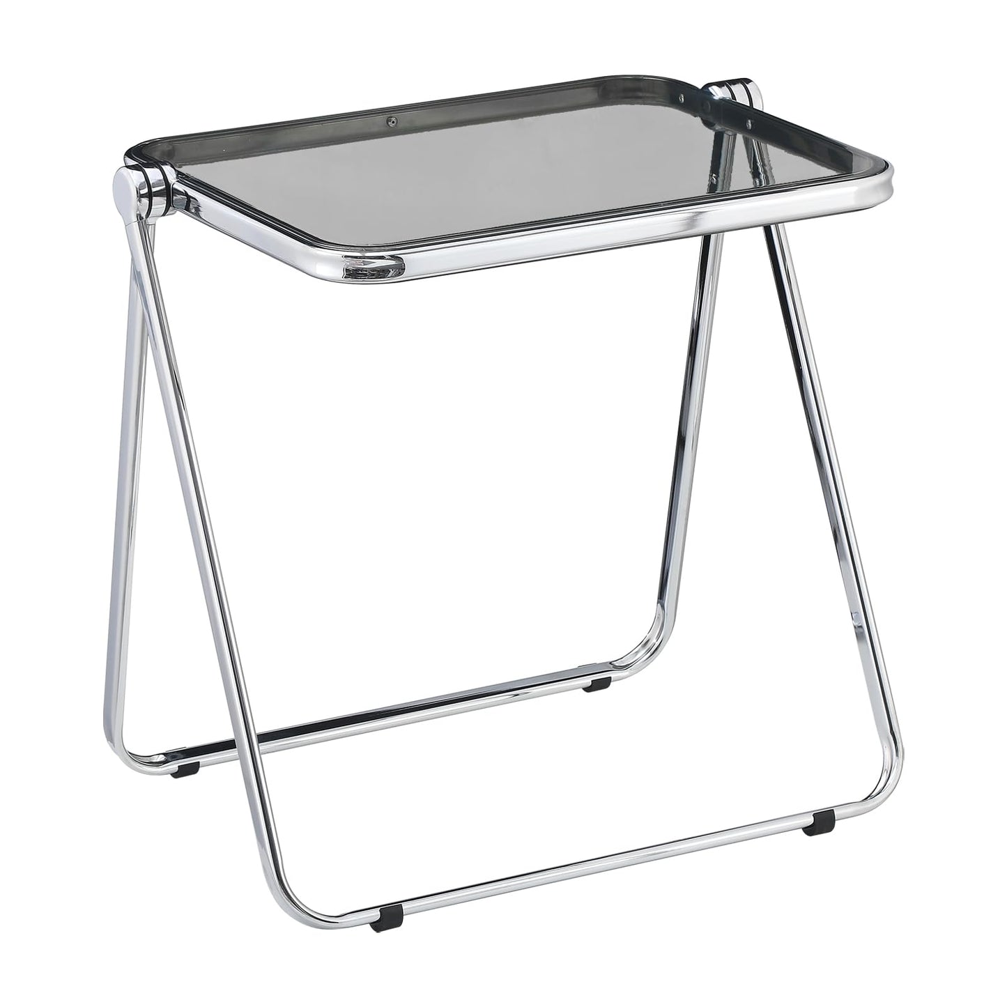 KAIHAOWIN Folding TV Tray Table Clear Acrylic Foldable Table No Assembly Required Tiny Desk for Home Office Side Table Small Computer Desk for Small