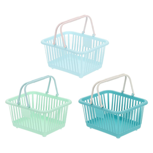 PATIKIL 3PCS Mini Shopping Basket, Small Plastic Basket Mini Storage Basket Grocery Tiny with Handles Organizer Filtered Water for Organizing Toys