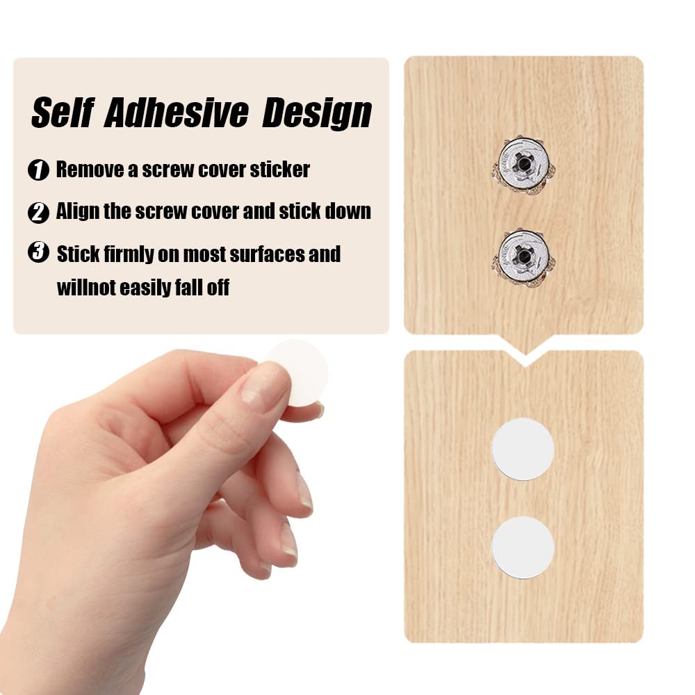 LICQIC Screw Hole Covers, 54 Pcs 21 mm, White