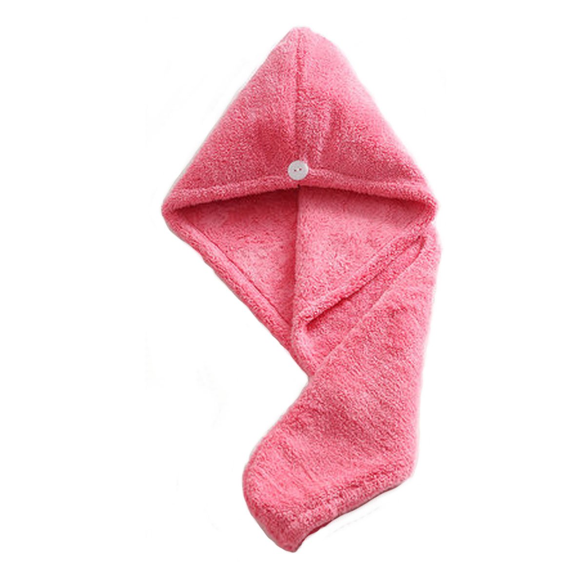 Topkey Microfiber Hair Turban Towel Wrap Super Absorbent Hair Towel for Kids and Adults for Long Short Hair Drying-Pink