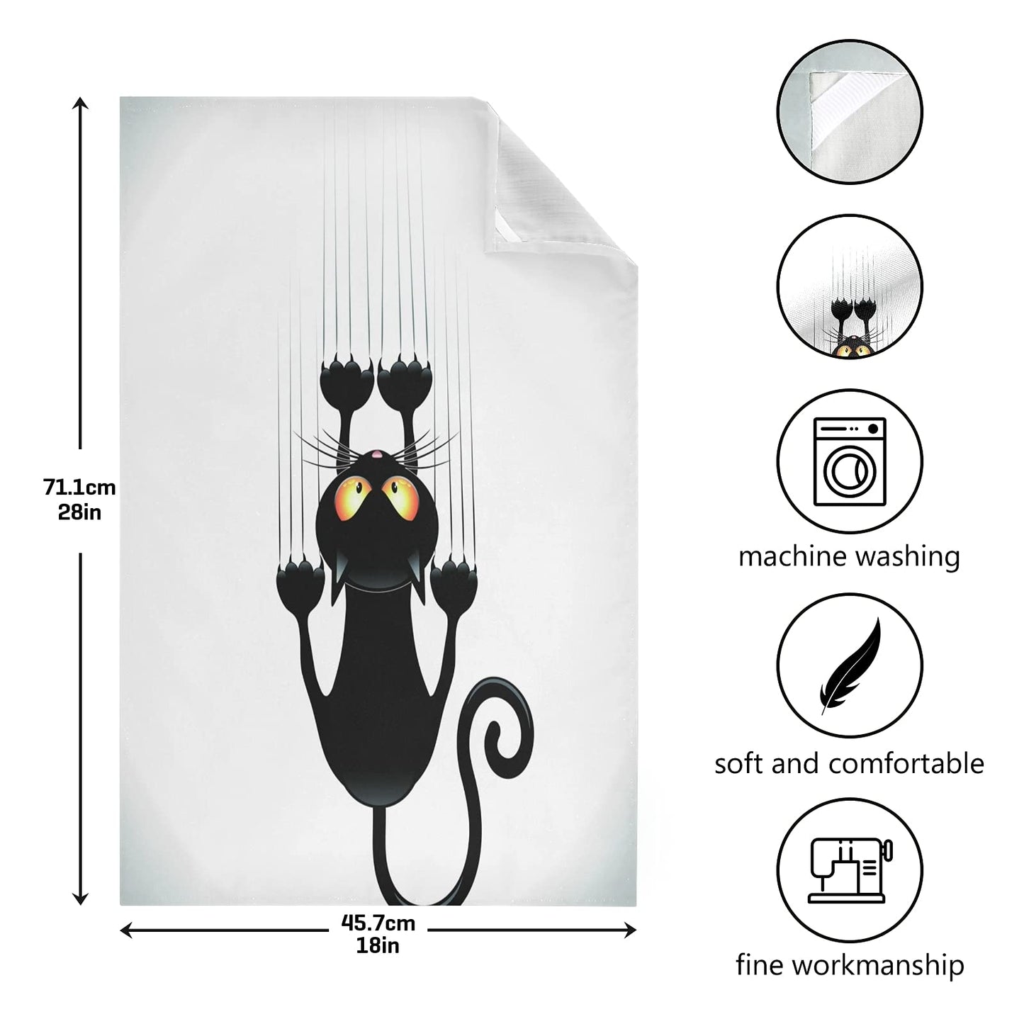 JUMBEAR Cat Paw Print Kitchen Dish Towel Soft Absorbent Reusable Dishcloths Hand Towel Tea Towels and Table Decoration Towels 28 x 18 Inch 1PCS