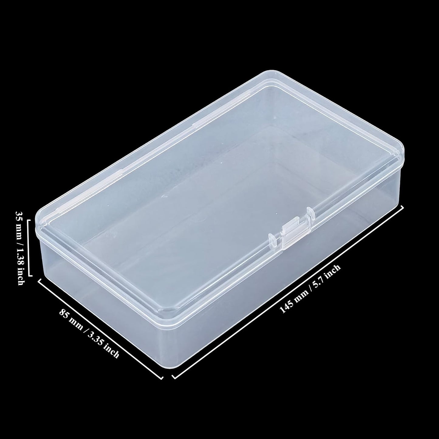 19 Pack Rectangular Clear Plastic Storage Containers, 145x85x35 mm