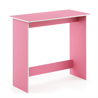 Furinno Simplistic Computer Desk, Study Desk, Writing Desk, Pink/White,39.1 (D) x 79.5 (W) x 75.7 (H) cm