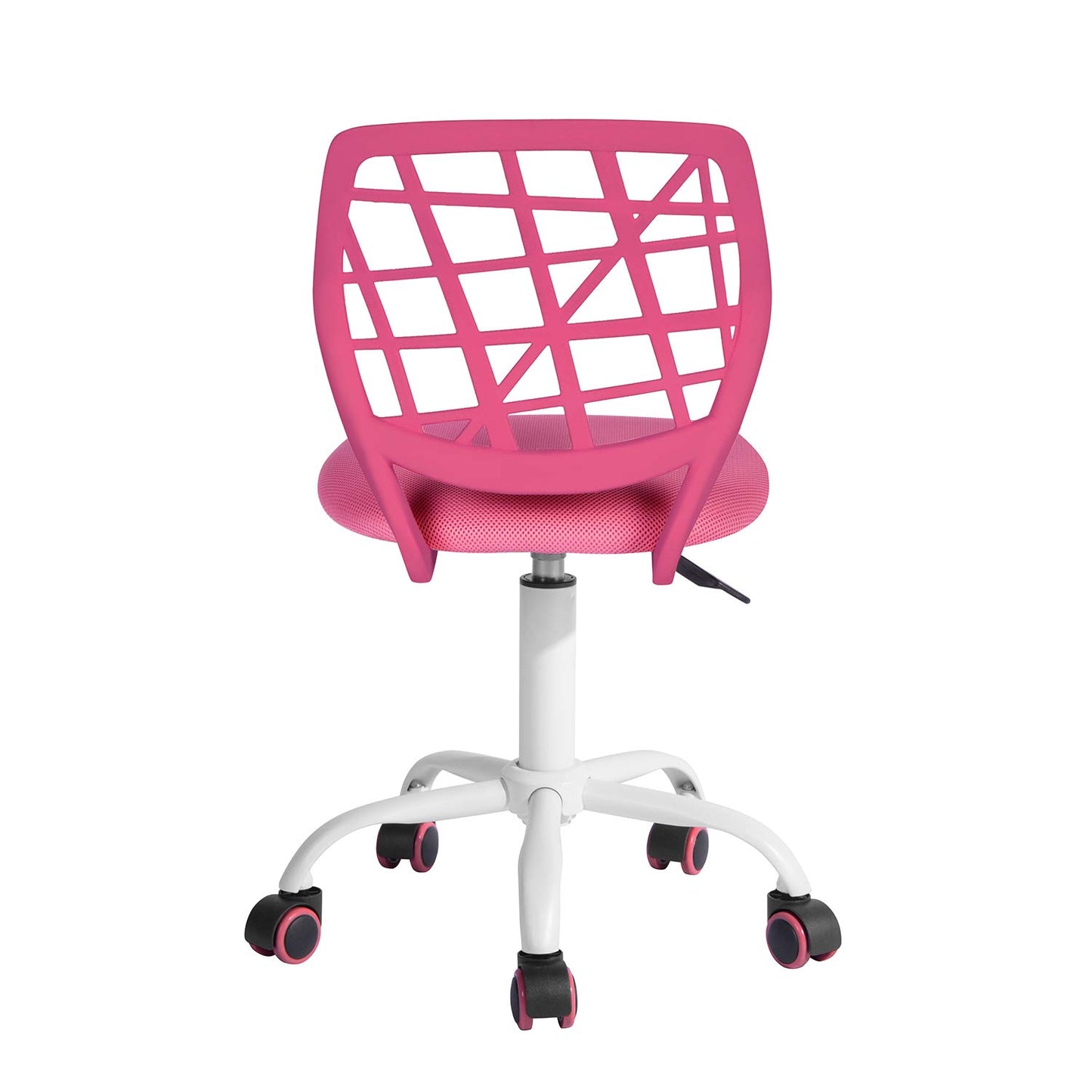 FurnitureR Compact Gaming Chair, PP Hollow Backrest, Adjustable Height, Ergonomic Swivel Foam Seat, 5 Wheels Iron Base, for Reading, Drawing, Gaming