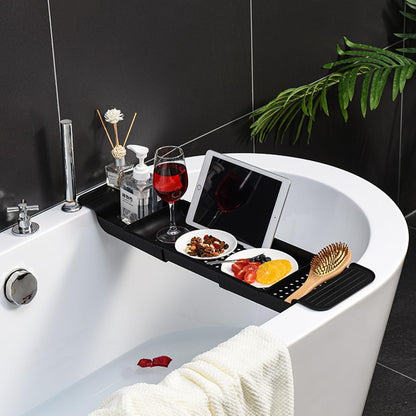 SHZMJL Bathtub Tray, Expandable Bath Tray, Adjustable Bathroom Organizers and Storage, Bathtub Caddy Tray for tub for Candle Towel, Book, Wine