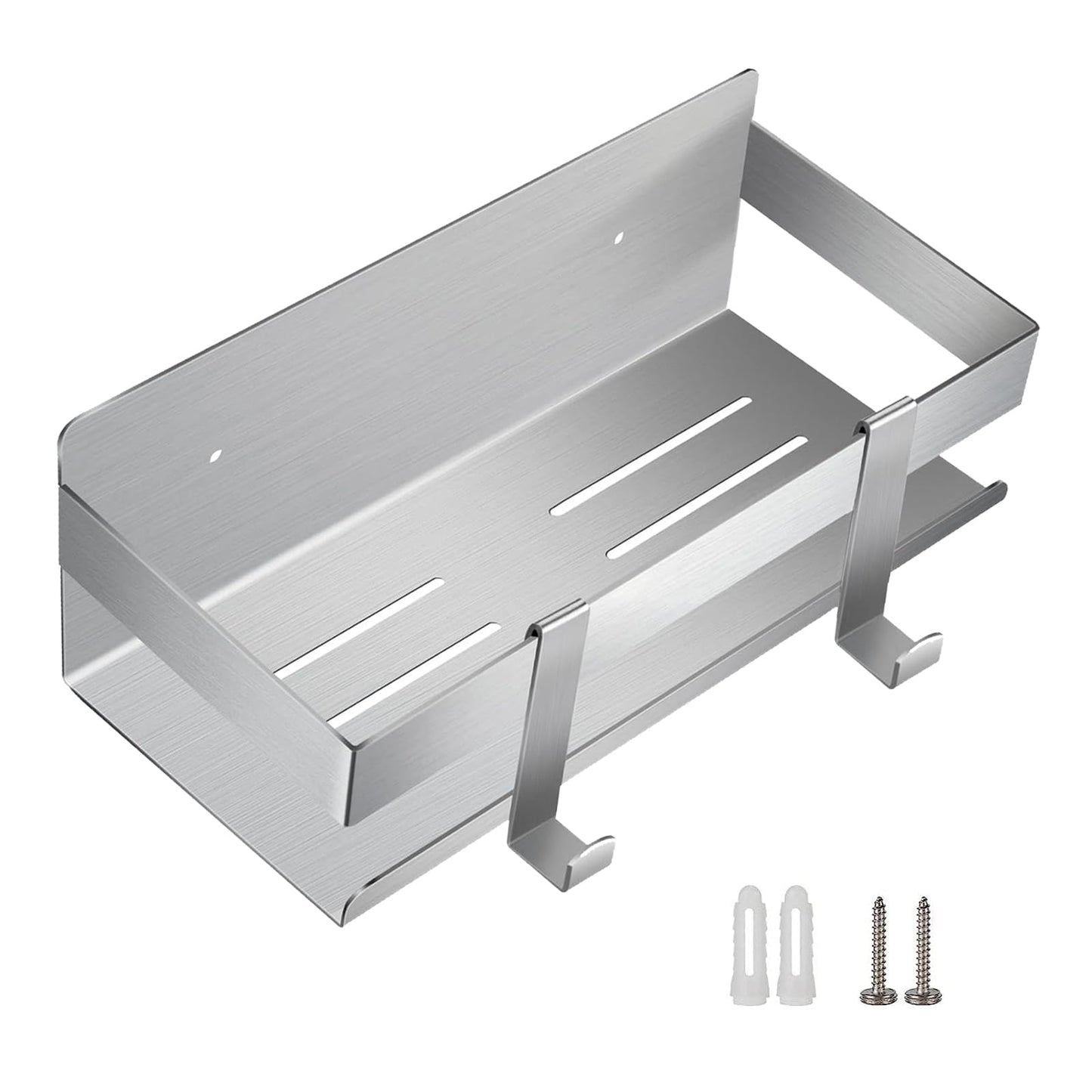 QNIIAED Shower Caddy Wall Mounted,Screw in Bathrooms Shelf Quick Drain