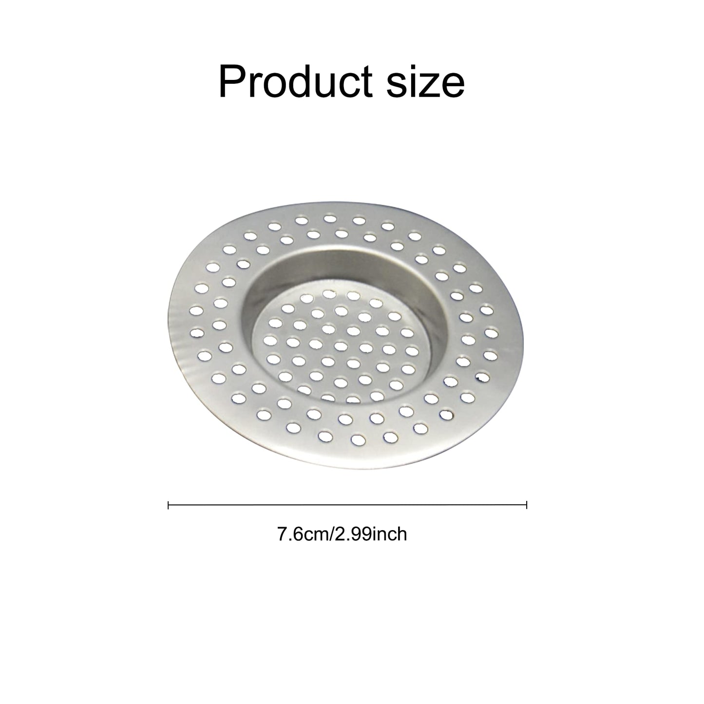 Sink Strainer Plug Hole Hair Catcher 2Pcs Stainless Steel Hair Catchers, Bathtub Shower Drain Cover Hair Catcher Sink Plug Stopper Drain Filter for