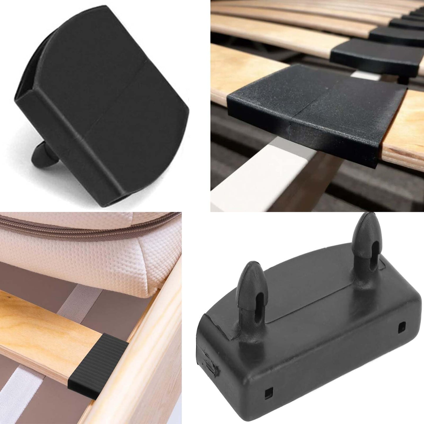 ANBOO Set of Slats Brackets, 24 End Caps and 12 Center Brackets, Plastic Replacement Caps, 53-55mm