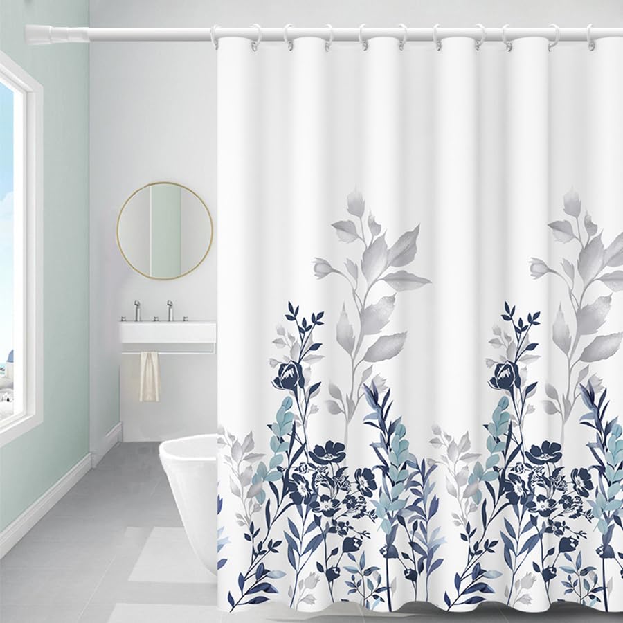 Tennove Shower Curtain 150x200cm Drop Mildew Resistant Waterproof Thick Heavy Duty Polyester Bathroom Shower Curtain Liner Long Washable Decorative