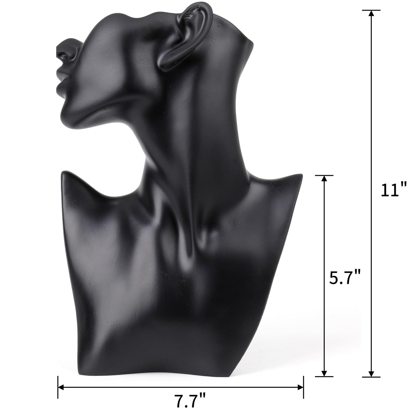 SOUJOY Jewelry Display Stand, Mannequin Earring Stand, Black Resin Pendant, Boutique Bust Holder Organizer for Show Jewelry, Necklace, Earrings, Rings