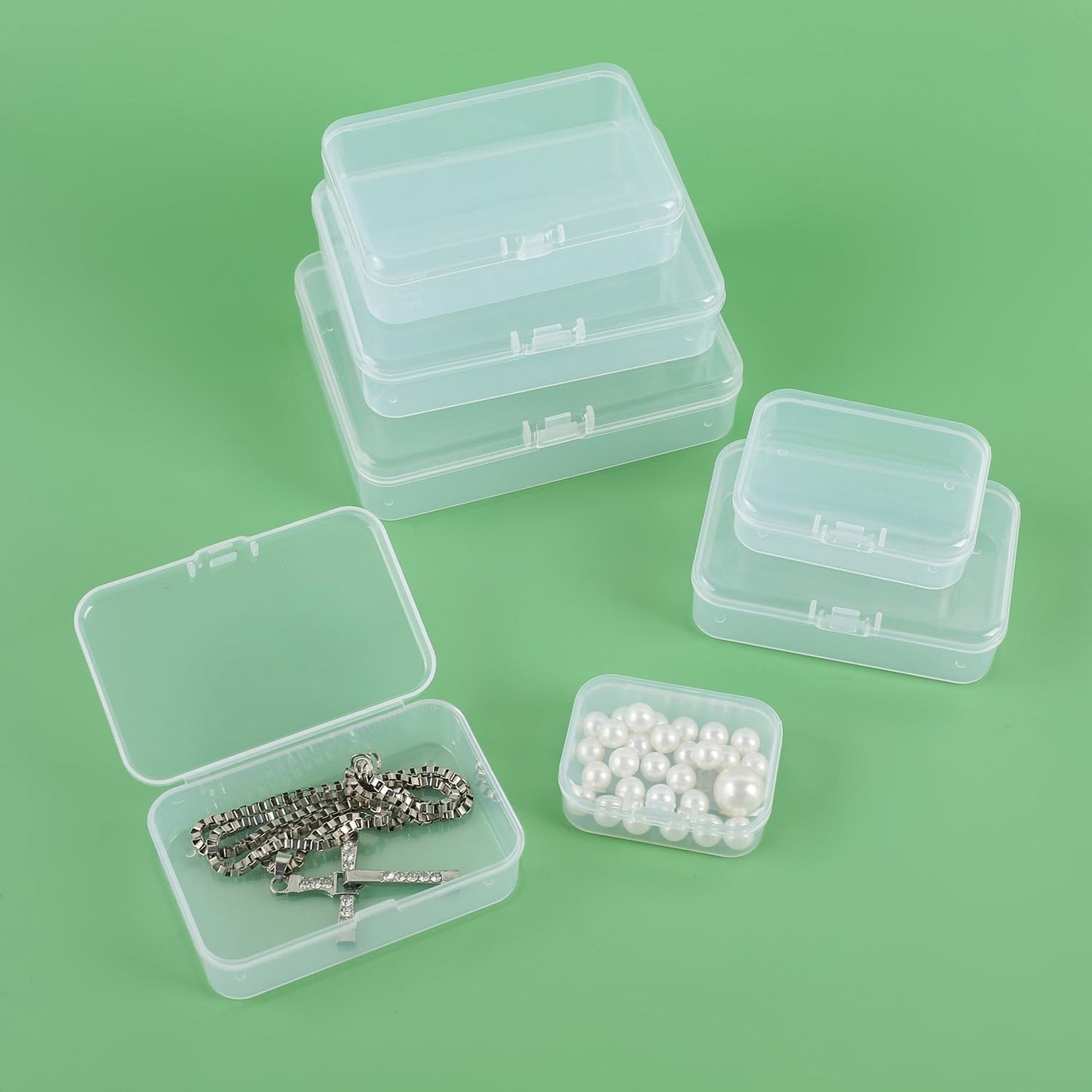 Wanyidaxing 10-pack of small clear plastic storage containers, small plastic containers with lids, jewelry, crafts, hardware