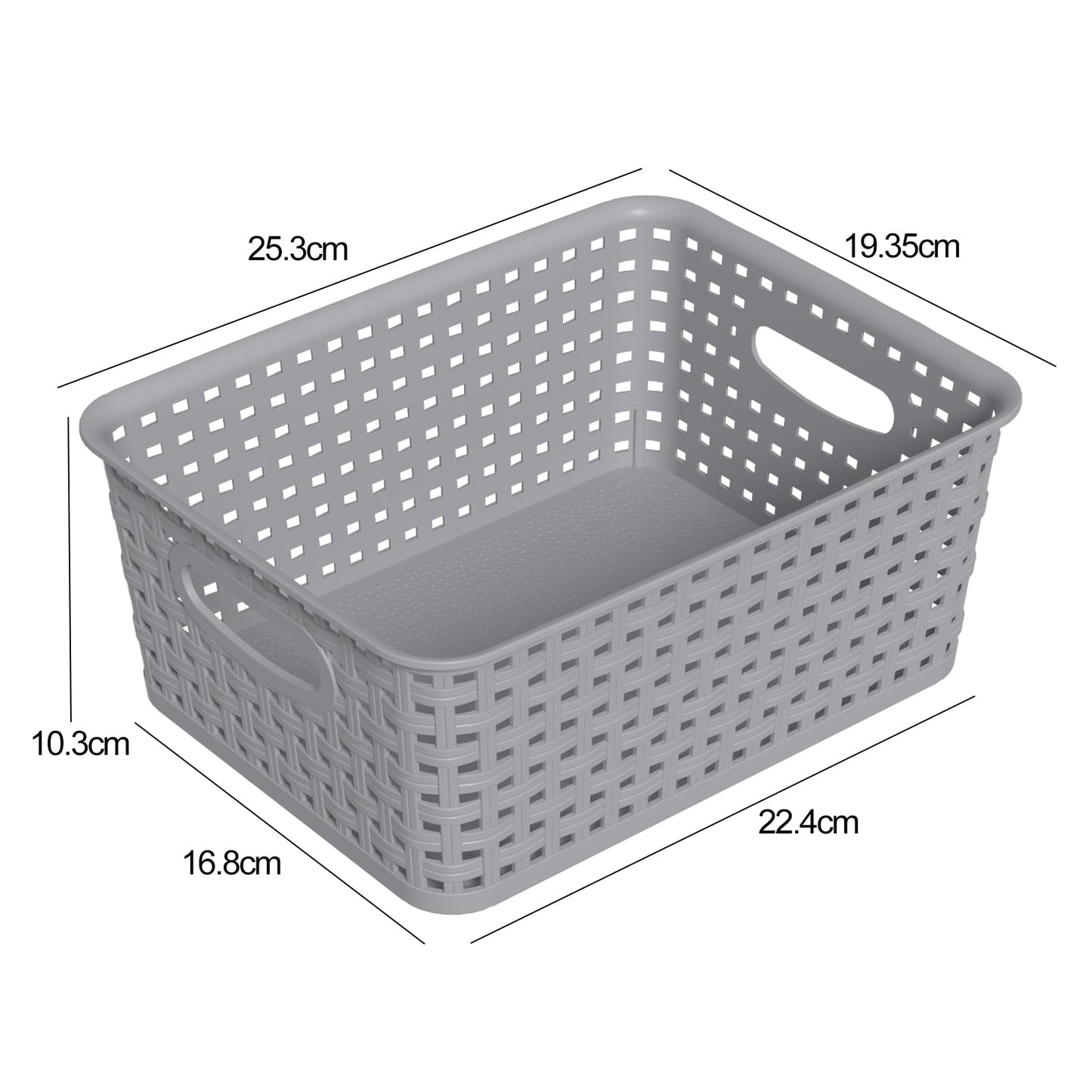 Hynomiky Small Weave Baskets Set of 12, Plastic Desktop Storage Basket, Grey