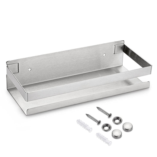 IGNPION Bathroom Organiser Shelf Corner Storage Shelf Stainless Steel Bathroom Accessory Caddy Shelves Wall Mounted Shower Organiser Storage Rack for