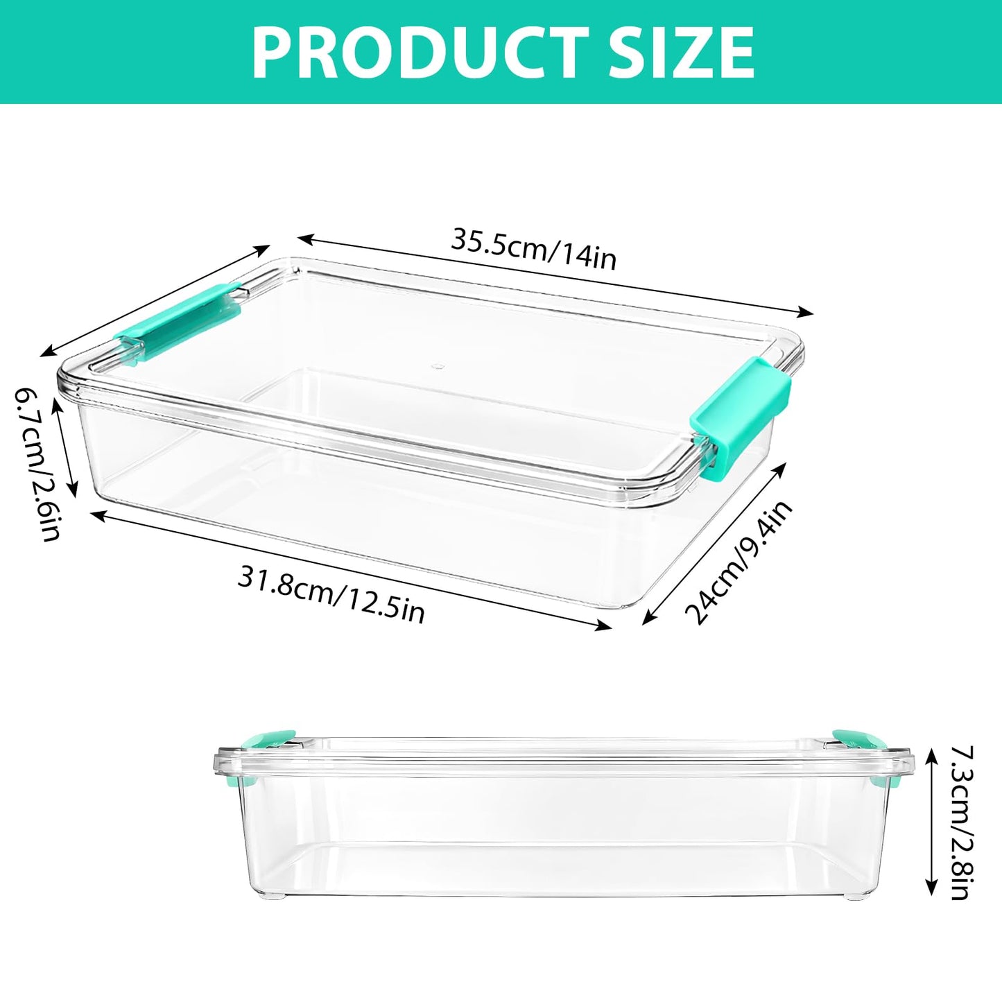 MSYU 4 Pack Plastic Storage Bins with Lids, 5.7 L Clear Sensory Bins, Arts Crafts Organizers and Storage