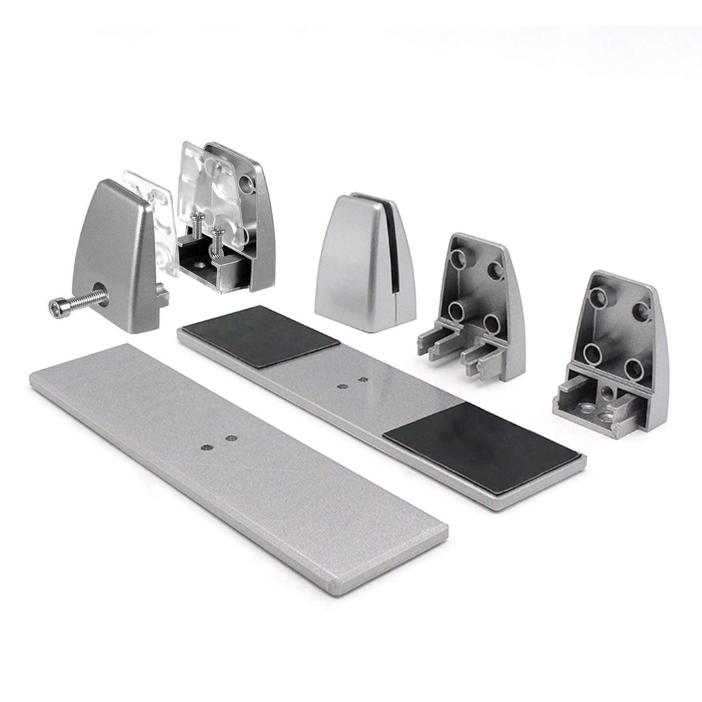 2 Pack Sneeze Guard Shield Base for Countertops, Stick On Heavy Duty Aluminum Partition Stand for Clear Acrylic Desktop Countertop Reception